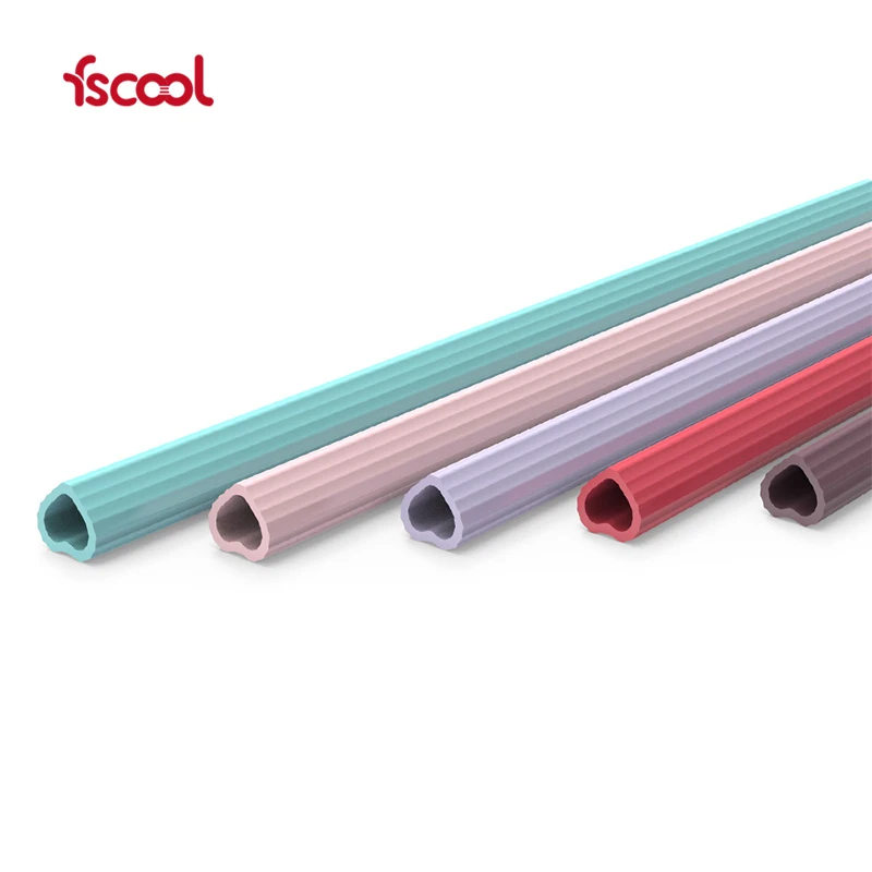 Fscool Heart shaped Collapsible Colorful Reusable Silicone Straw Drinking Straws With Cleaning Brush (60832179670)