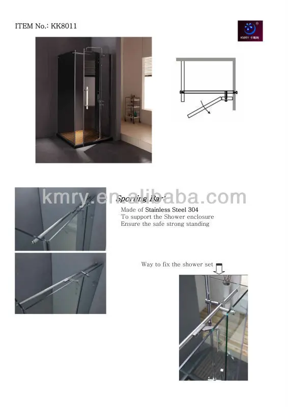 Prefab SS304 Square Modern Luxury Frameless Pivot Hinge Glass Shower Enclosure Cabin Room
