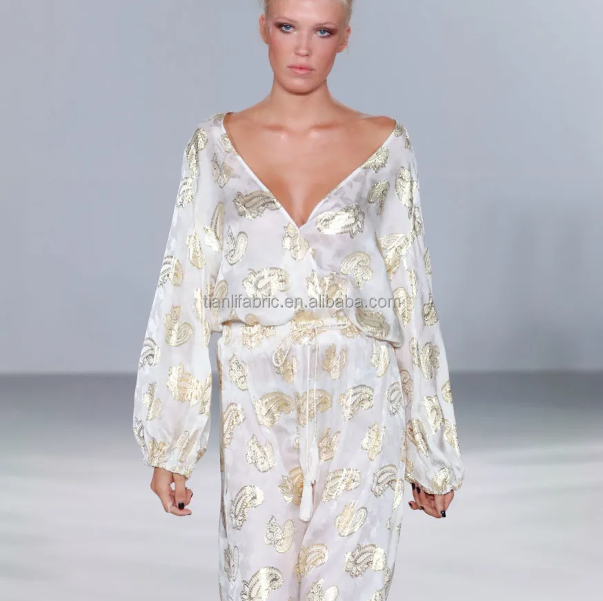 
HOT SEDA Special Silk Paisley Fabric with Glitter Metallic Lurex TL40907 