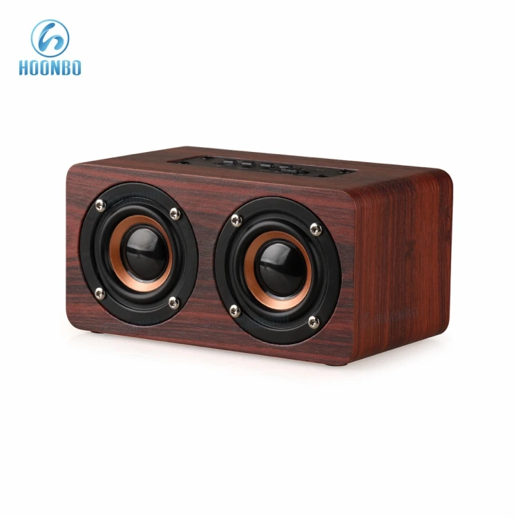 
2018 New Design Hard Wooden Case Super Bass W5 Wireless Speaker 