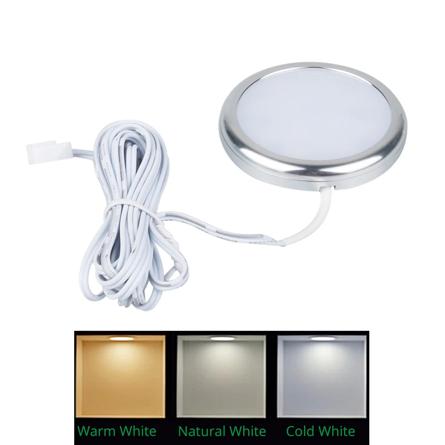 Indoor Round DC12V small cabinet puck lights for Shelf Cupboard Showcase Lighting