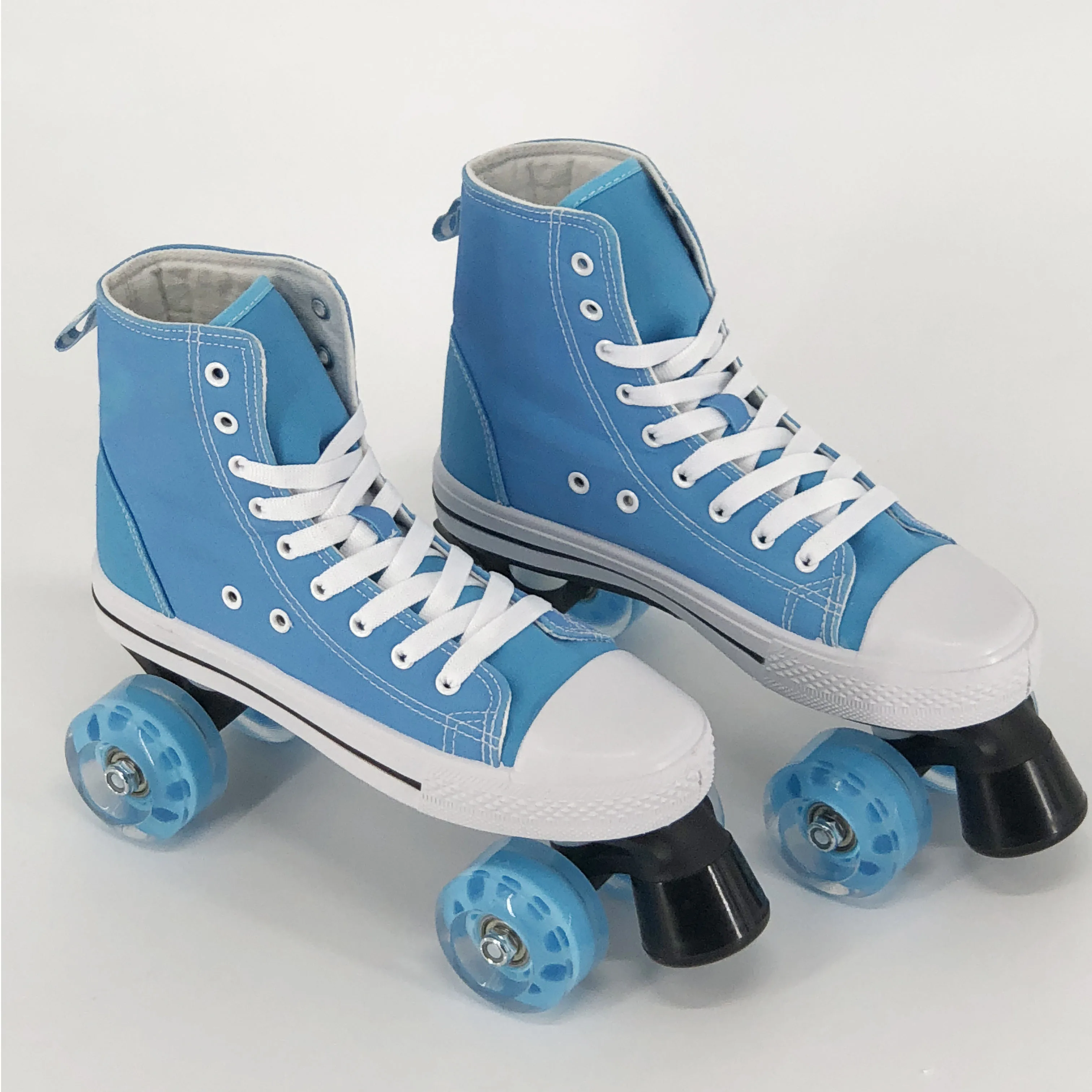 Outdoor PU wheel 2 back wheel 2 front wheel canvas high quality  skating rink  Roller Quad Skates on sale