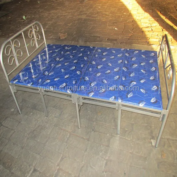 cheap price single metal wood folding bed