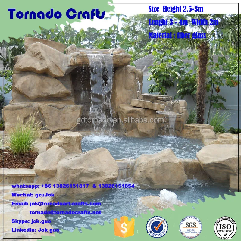 2017 Newly Home HOT Spring Decoration Waterfall Artificial Rockery pool Fountain Fiberglass