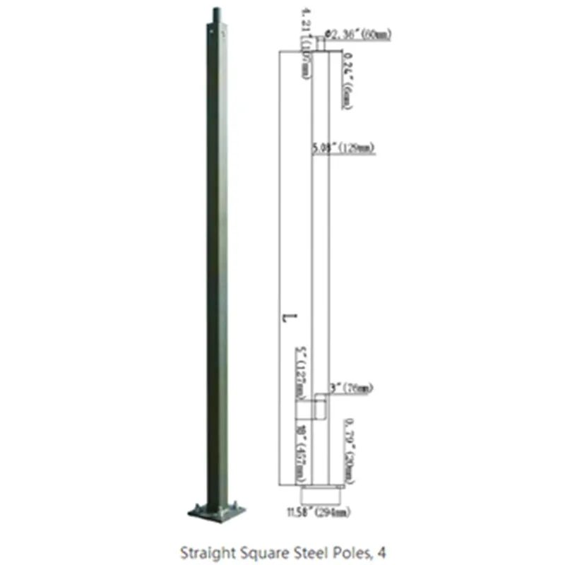 30ft 11gauge led light pole for LED Street Lamp