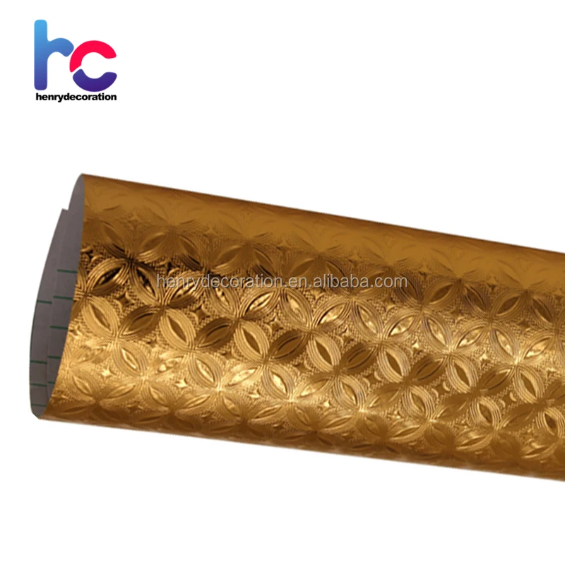 Gold Color Self Adhesive Vinyl Contact Paper, Self Adhesive Foils for Home furniture