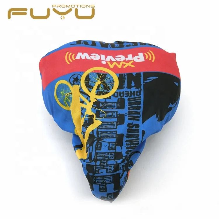 Hot sale blue pvc sublimation print bicycle saddle cover for sale