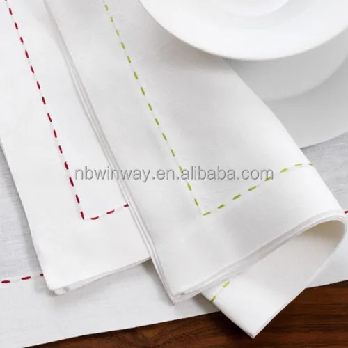 
hand sewing border linen napkin/100% linen wedding napkin/hotel napkin 