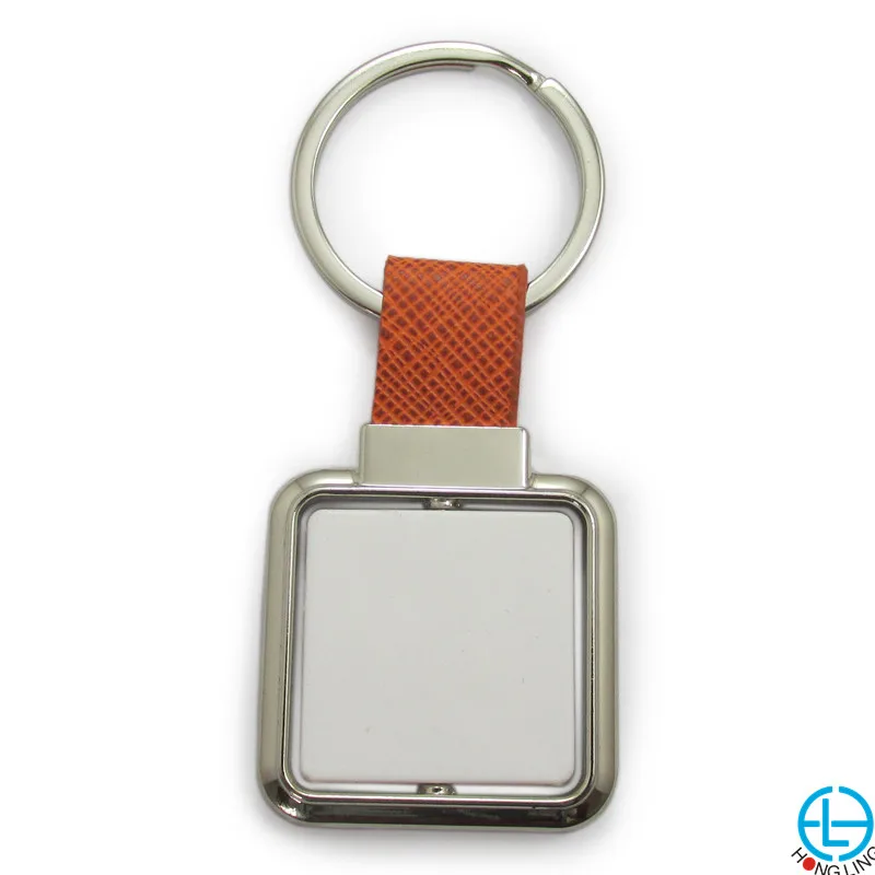 
Wholesale spinner brown square metal keyring& key holder 