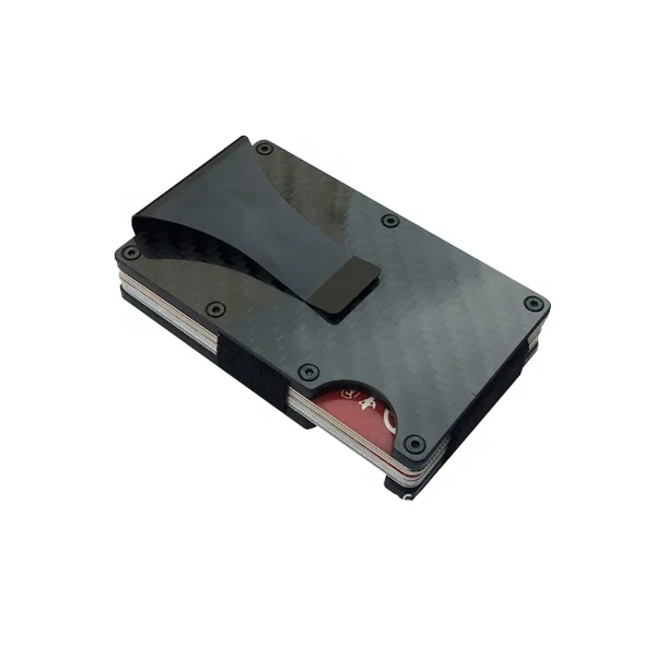 Custom carbon fiber money clip Men wallets Thin Slim Minimalist Pocket RFID Real Forged Carbon Fiber Card holder for amazon sell