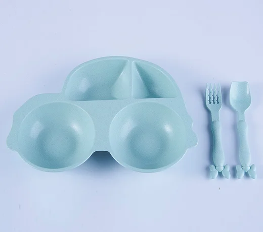 Eco-friendly car shape kids wheat straw bowl