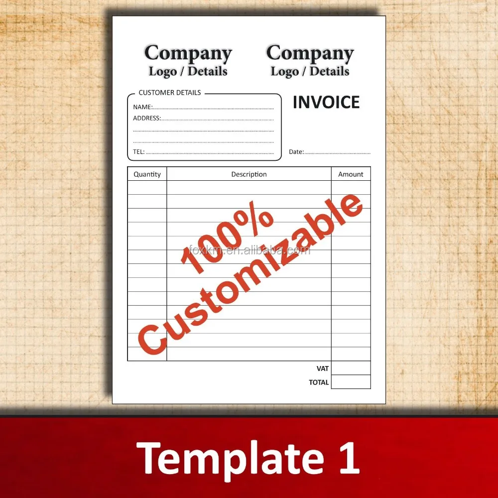 
Invoice Books - No Carbon Required (NCR) - Duplicate/Triplicate - A4/A5 