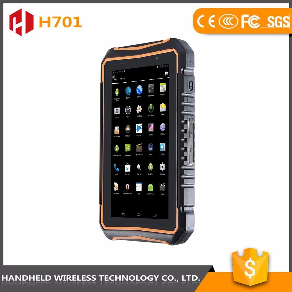 Хорошая репутация 7 inch прочный беспроводной H701 ip 65 android 4.4.2 rfid считыватель смартфон кпк pda
