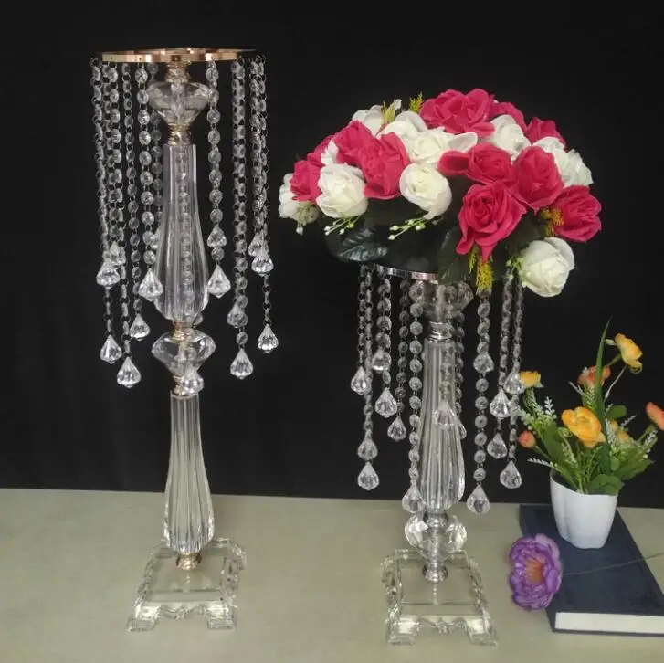 Акриловый Хрустальный Свадебный Цветочный держатель для шаров, центральный стол, ваза, подставка, Хрустальный подсвечник, свадебное украшение