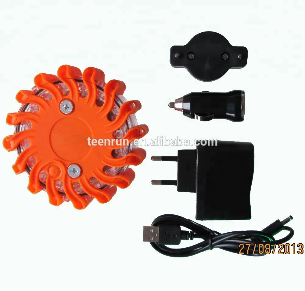 Traffic Warning 16LED Road Emergency Vehicle Flare Safety Portable Flares Flashing LED Warning Light With Magnet