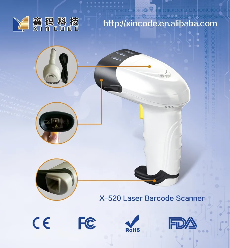 Код 1D проводной ручка usb лазерный сканер X-520