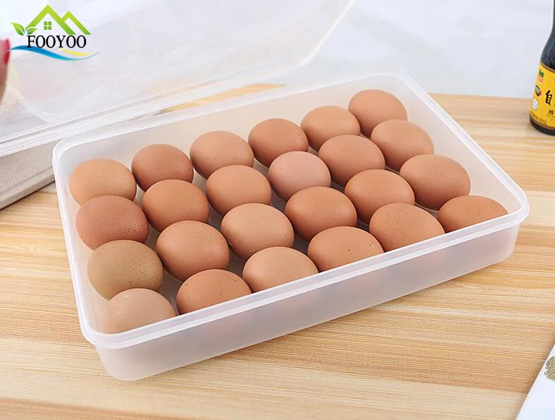 Оптовая продажа, большой прямоугольный 24 яичный лоток, контейнер для хранения, холодильник, пластиковый контейнер для яиц