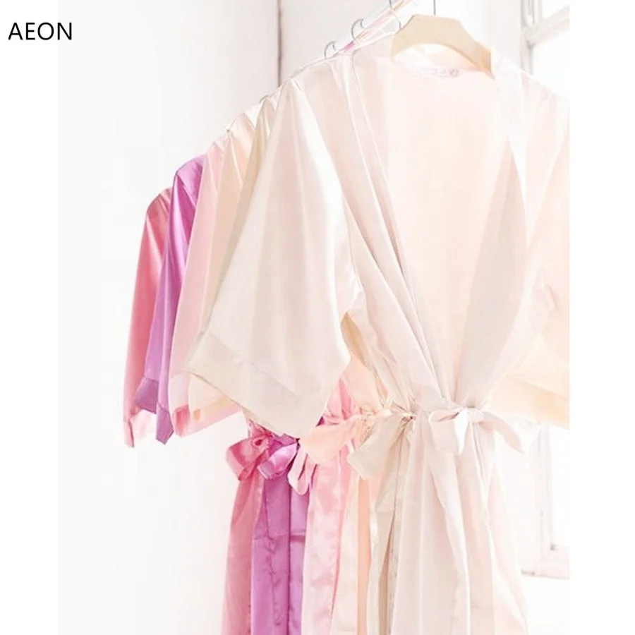 
Wholesale satin silky kimono robe bridesmaid robe blank luxury satin bride robe for wedding party 