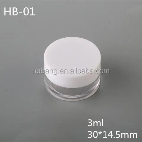 Hot sale cheap round 3 ml PS plastic customized makeup jars/ empty cosmetic case/ plastic case