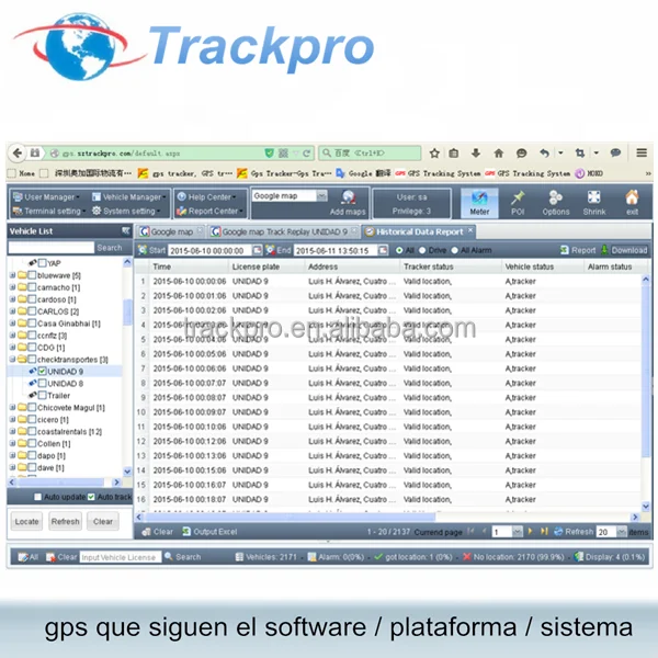 TrackPro TS20 car tracker software TK103 gps tracking system