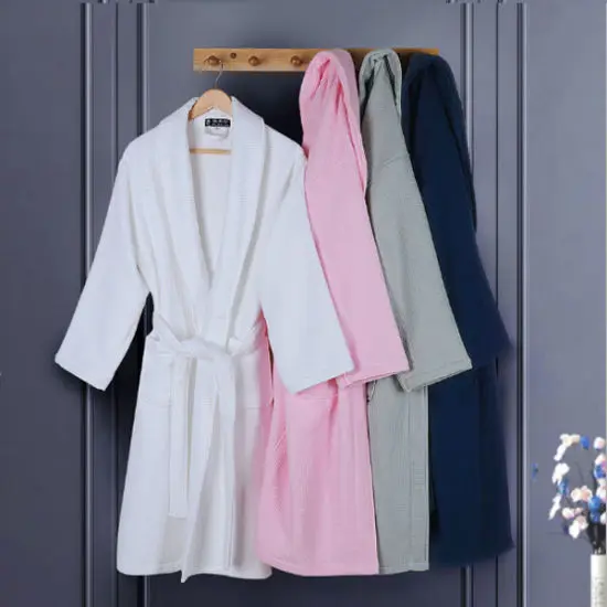 
China Supplier Cheaper Promotional 100% Cotton Waffle Bath Robe 