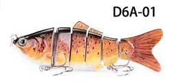 Hot Sale 3D Eyes Multi Jointed Fishing Lures Easy to Catch Bass fish, 6 Sections Swim Bait for Bass Fishing