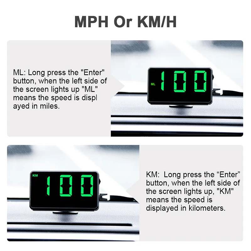 VJOY Hud C80 2.6inch Speedometer Digital Universal Headup Display Gear for Overspeed Alarm System Car Speedometer Projector c80