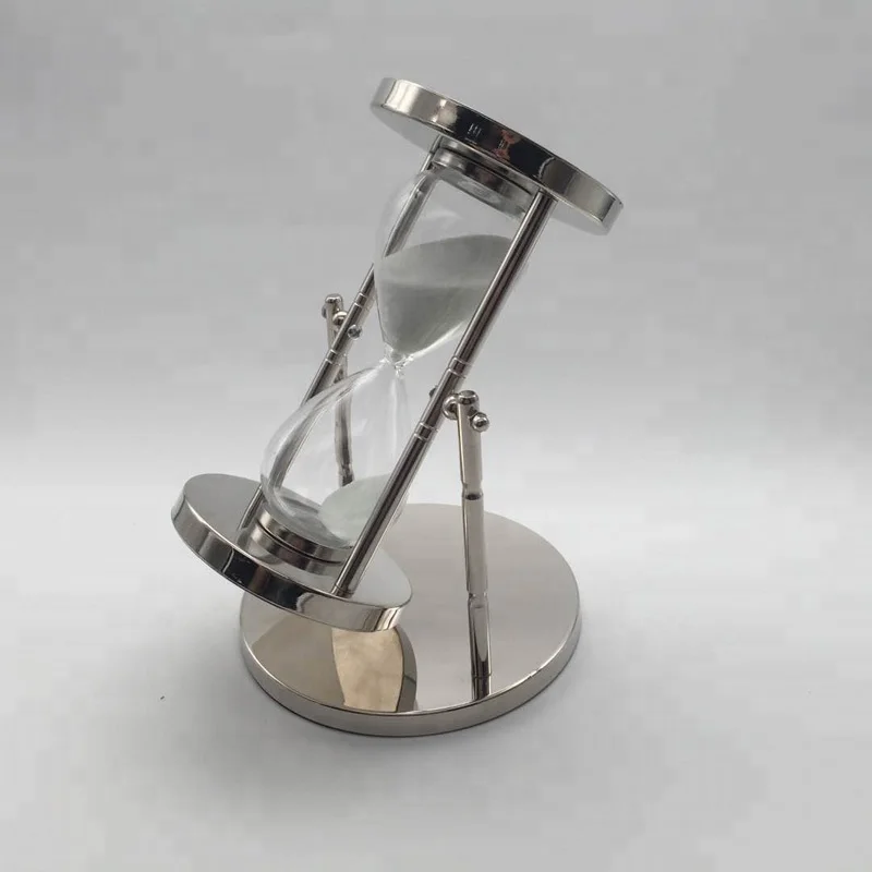 custom metal large hourglass stainless steel rotating sand timer