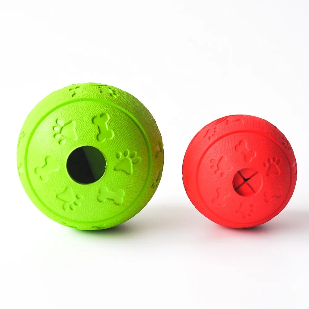 2019 Promotion Natural Rubber Treat Dispensing Dog Toy Ball Dog Pet Food Dispenser