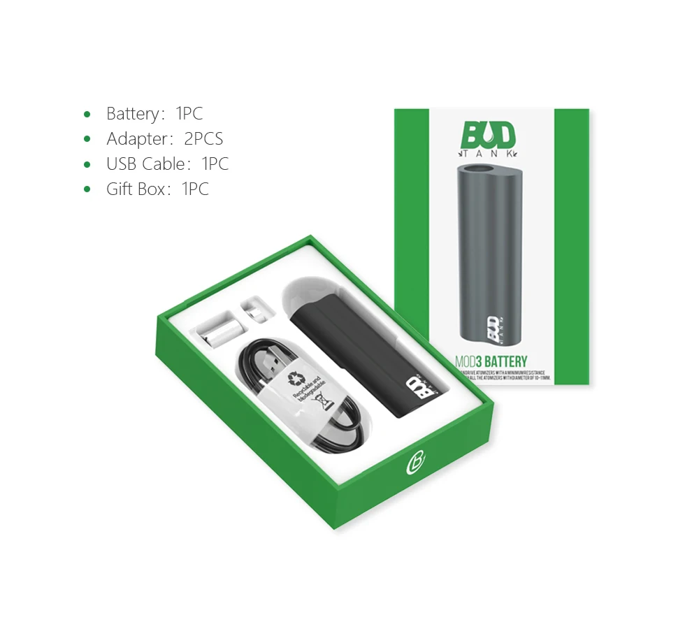 
MOD 3 portable mini mod box vape magnetic 510 cbd cartridges charging battery mod kit 