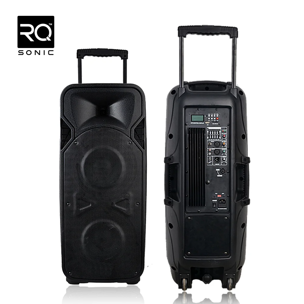 RQSONIC PMM210AQX 2*10 Inch Powered Speaker Portable Speaker With Wireless Mic