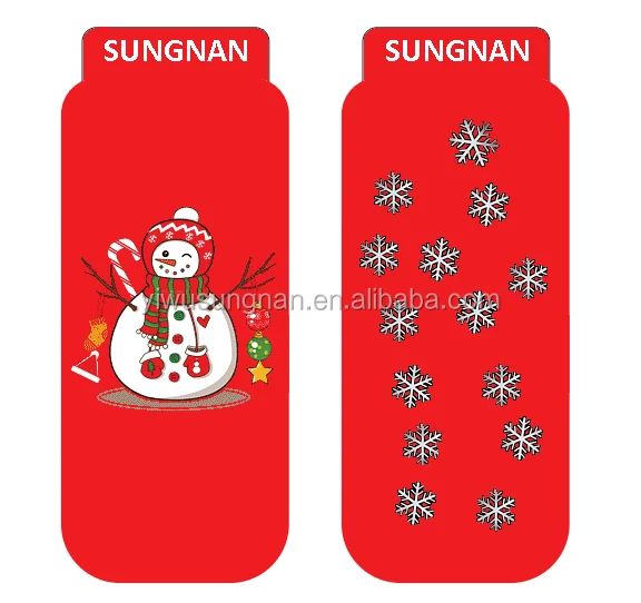 Christmas OEM Anti Slip Non Skid Slipper Rubber with grippers yoga trampoline running socks