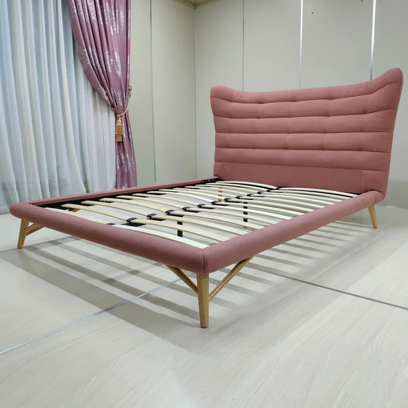 
pink leather soft beds bed with high headboard 