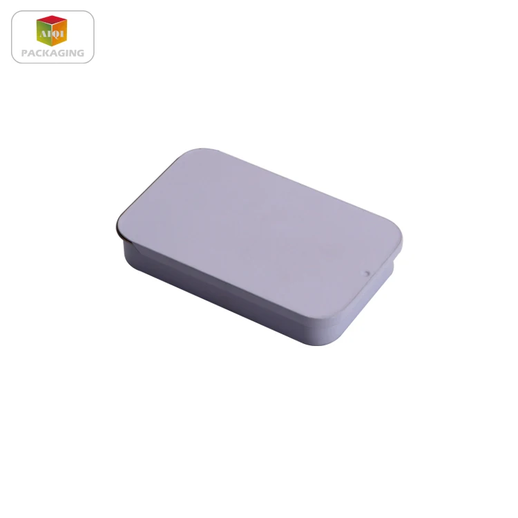 popular small silver slide top metal tin box