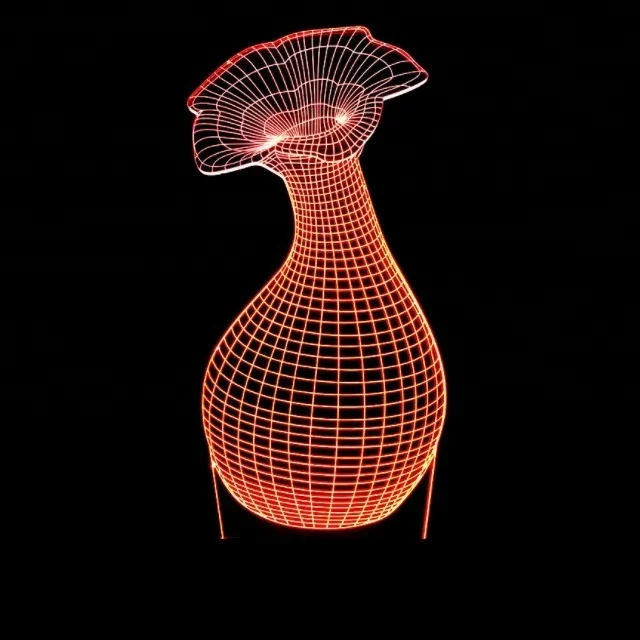 Customized Desk Top 3d led acrylic Vase sign