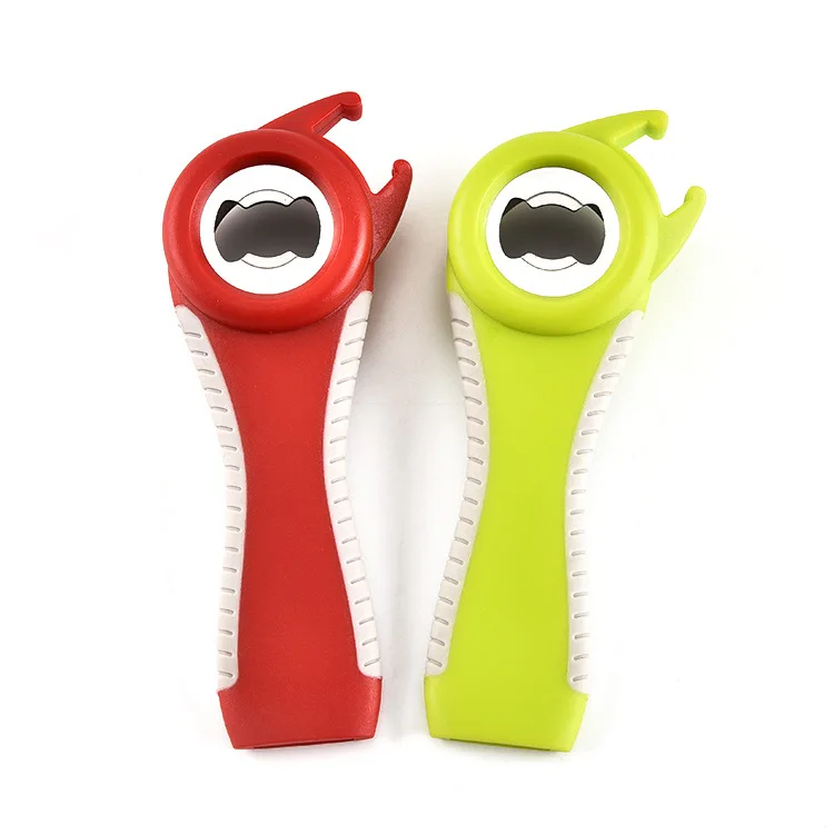 Wholesale multifunctional beel bottle opener 5-in-1 plastic safety manual can opener