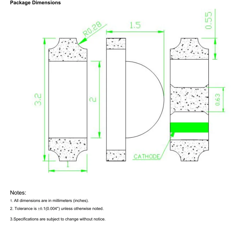 smd 1206 1204 LED blue color side view assemble led