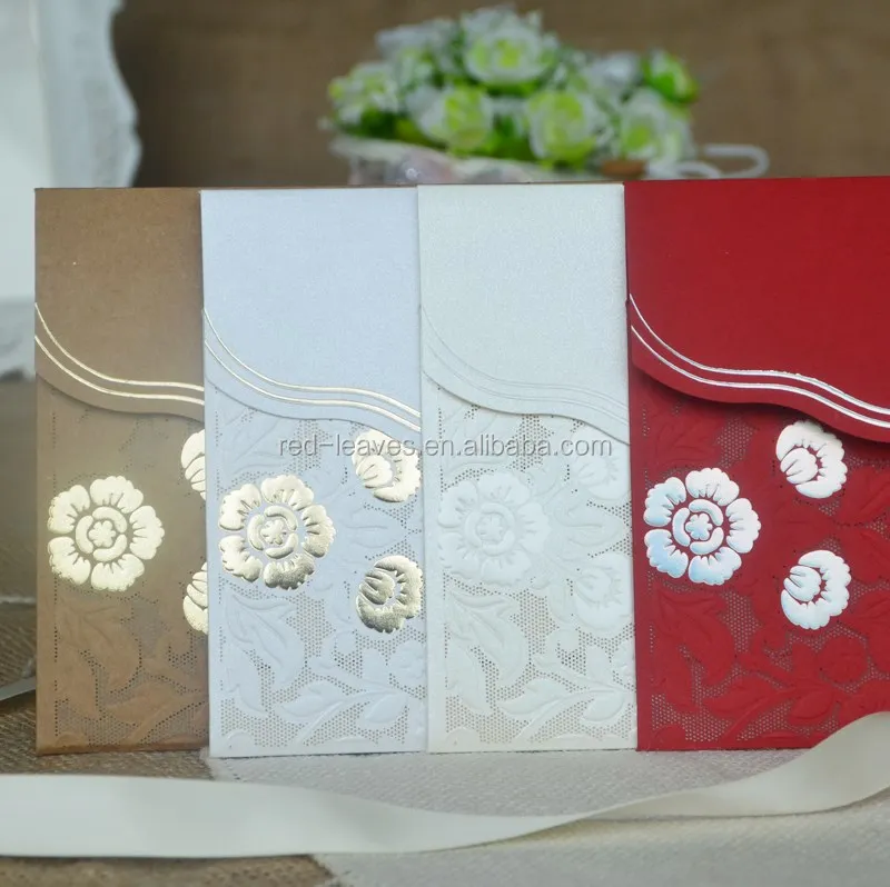 Redleaves letter theme wedding invitation cards