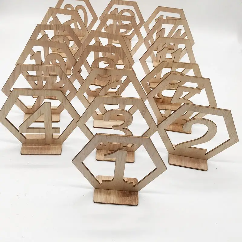 Meilun Art & Craft Heart Mini Wood Wedding Table Numbers