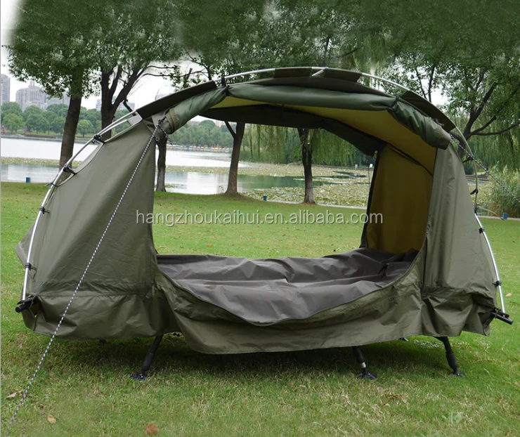 Folding bed camping tent for two persons