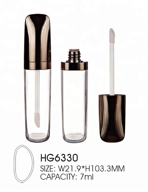 Flat Ellipse shaped make your own brand lipgloss bottle lip tint tube liquid lipstick packaging