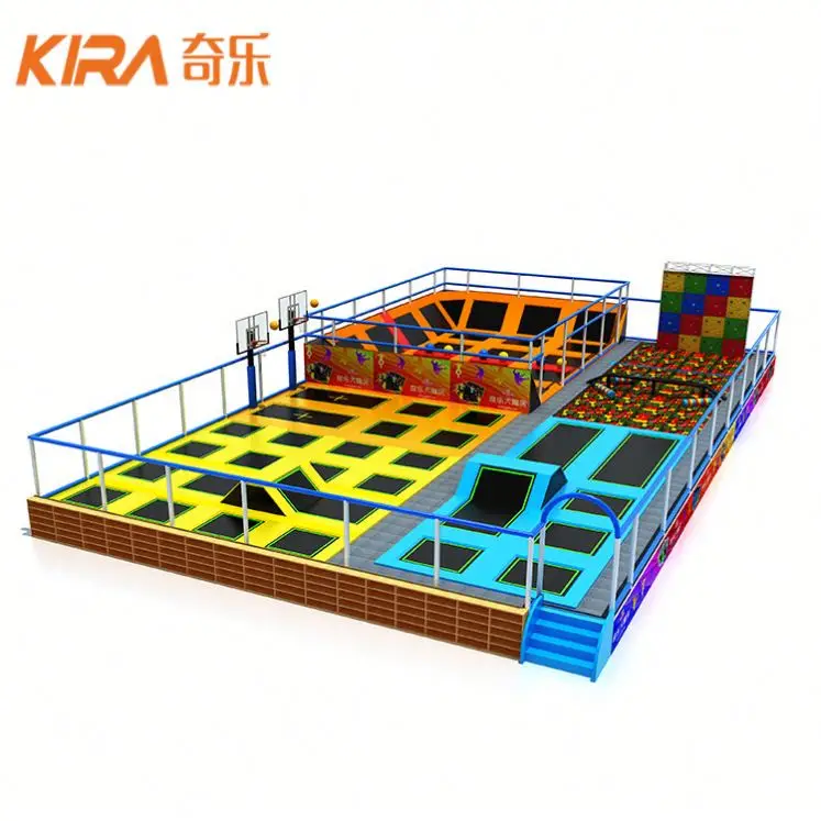 Hot Sale Free Jump Adult And Kids Indoor Playground Trampoline Park With Slide