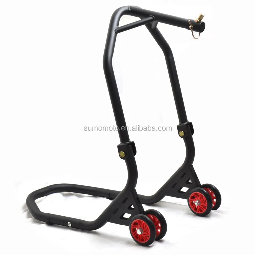 Высококачественный передний подъемник для мотоцикла Sumomoto с 4 большими колесами из ТПУ, матовый черный
