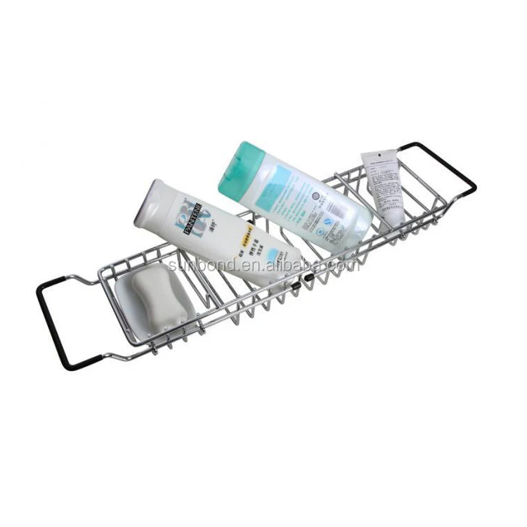 
Bathroom metal wire shower bathtub caddy tray for bath tub 
