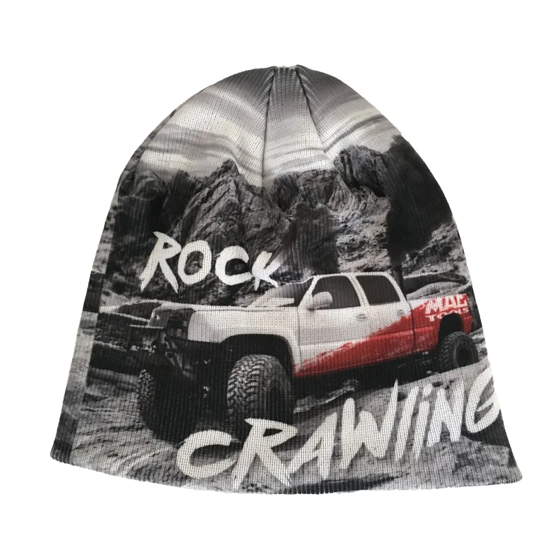 Fabric Custom Sublimated Tie Dye Knitted Beanie Hat, Custom Sublimation Tie Dye Beanie