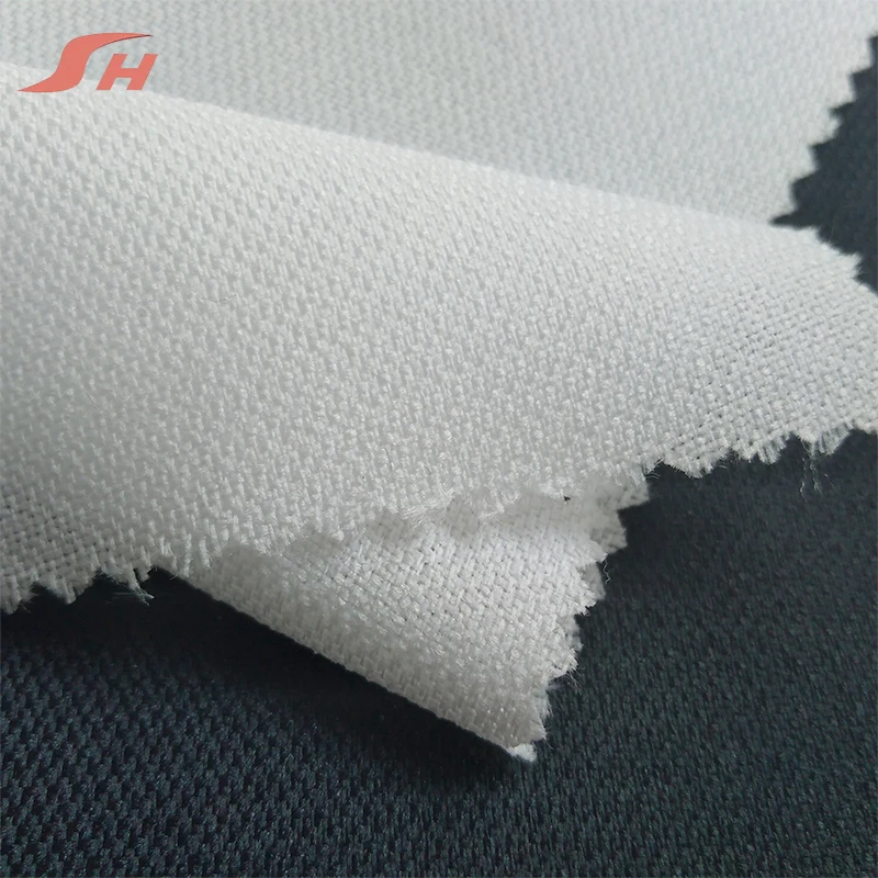 Cheap adhesive PES doubledot woven polyester fusing jacket interlining