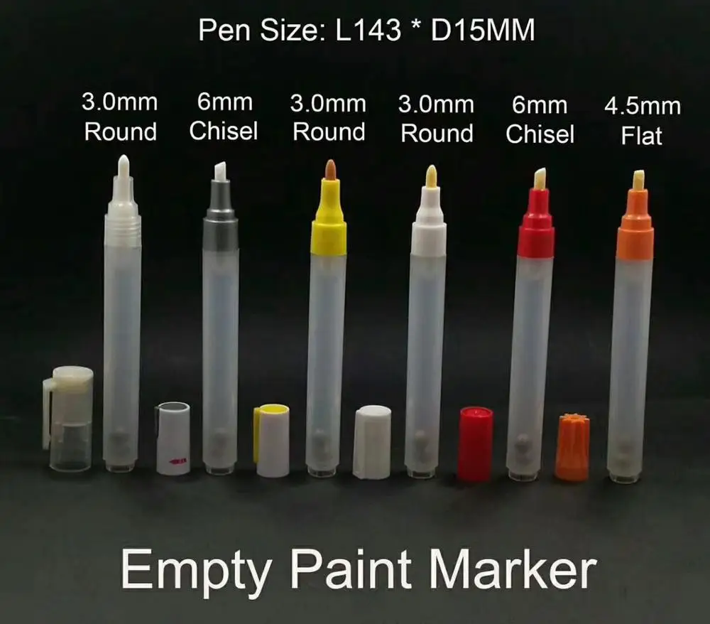 all kinds of nib size Empty marker pen aluminum body shell ink plastic body
