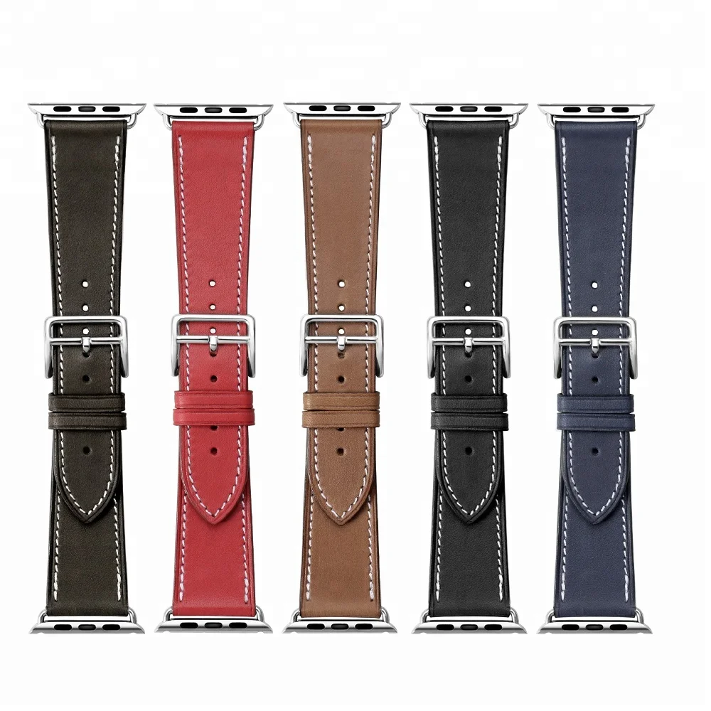
For Iwatch Watch Strap Genuine Calf Leather Bracelet for 44mm 40mm 42mm 38mm Apple Watch Band Strap IWatch Series 5/4/3/2/1 