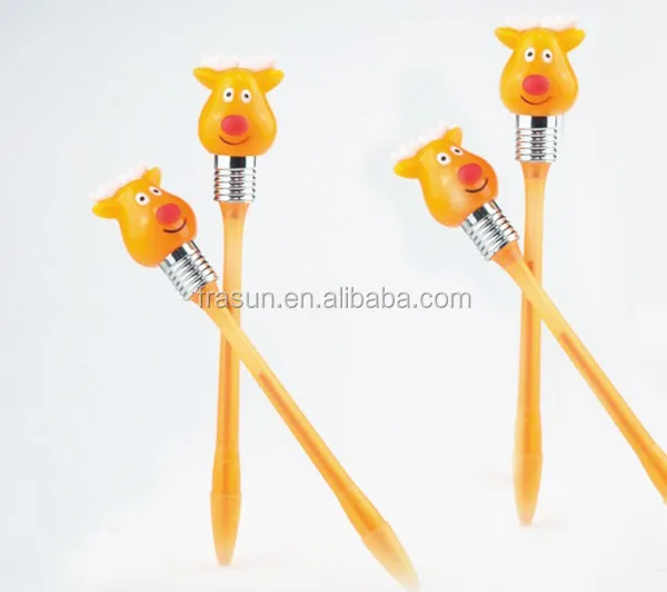 Lovely Light Top Pen With Sound Green Frog Pen With Light Function Light Pen