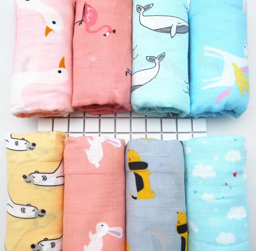 
 Кролик для бега/сосиска/тарепа/Фламинго/волнистый КИТ пеленальные одеяла для новорожденных 70% бамбука муслиновые одеяла из хлопкового волокна  